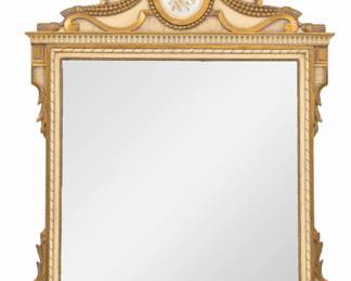 Lot 61
French Neoclassical Style Carved Wood, And Gilded Wall Mirror 1930-1940, H 52.5" W 40"