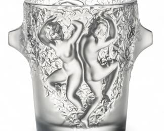Lot 40
Lalique (French) Molded And Frosted Glass Ice Bucket 20th Century, H 9" W 10"