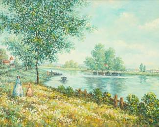 Lot 4017
Bearing Signature Morino Oil on Canvas 1970-1980, 'Spring in Pastels', H 24" W 36" Frame Size: H 32" W 44"
