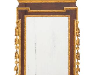 Lot 56
Georgian Style Mahogany And Parcel Gilt Wall Mirror 20th C., H 59" W 30"