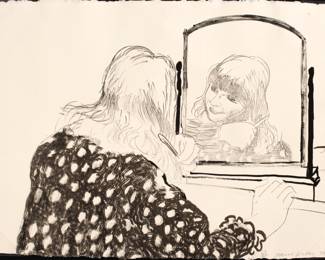 Lot 1051
David Hockney (English, B. 1937) Lithograph, on John Koller Handmade Paper 1979, 'Ann Combing Her Hair', H 24" W 31.325" Frame Size: H 33" W 42"