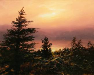 Lot 4006
Attpel, Oil on Canvas 1989, 'Landscape at Sunset', H 24" W 30" W 36" Depth 42"