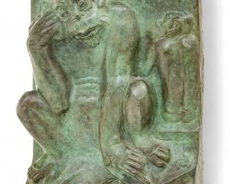 Lot 1022
Marshall Maynard Fredericks (American, 1908-1998) Bronze Relief Plaque, 'Monkey', H 10.5" W 8" Depth 2"