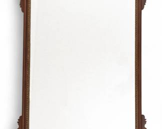 Lot 55
English Georgian Mahogany Fret Carved Wall Mirror 19th C., H 34" W 23" Frame Size: H 54" W 31" 1 PC