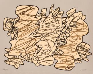 Lot 1054
Jean Dubuffet (French, 1901-1985) Screenprint in Colours, on Arches Paper 1975, 'Recit', H 13" W 16.7"
