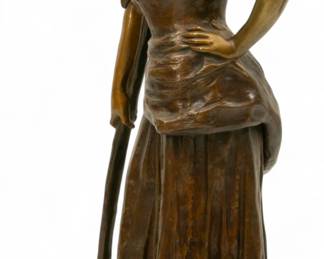 Lot 1072
Tullo Golfarelli (Italian, 1852-1928) Bronze Sculpture, Ca. Early 20th C., 'Aux Champs', H 27" W 13" Depth 8"