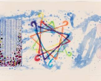 Lot 1059
James Rosenquist (American, 1933-2017) Etching And Aquatint in Colors on Wove Paper, 1977, 'Wall Street Journal, Dinner Triangles', H 18" W 35.5"