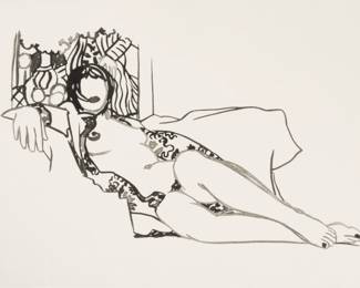 Lot 1050
Tom Wesselmann (American, 1931-2004) Etching And Aquatint with Embossing on Wove Paper 1990, 'Monica Nude with Matisse', H 38" W 60"