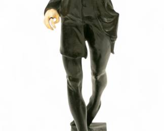 Lot 1031
Waldmüller (Austrian) Art Deco Period Bronze Sculpture on Onyx Plinth, Ca. 1920-30, 'Mephistopheles', H 23" W 4" Depth 8.5"