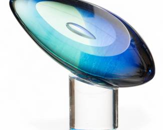 Lot 49
Studio Ahus, (Sweden) Art Glass Sculpture 1961, H 10" L 13" 1 PC