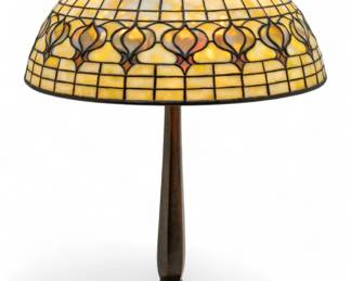 Lot 3
Tiffany Studios (American, 1878-1938) Art Glass Table Lamp 'Pomegranate', H 22" Dia. 16"