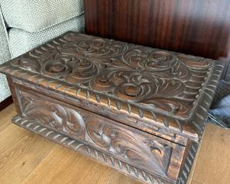 Carved Mexican lidded box