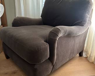 Mitchell Gold + Bob Williams Velvet Side chair in Brown, some wear to arms.