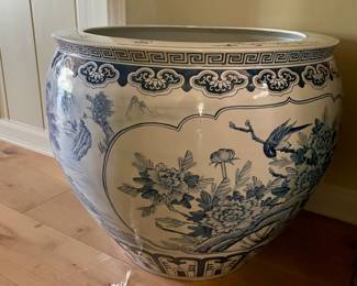 Large Fish Bowl with Cranes purchased at Crandale galleries Dallas