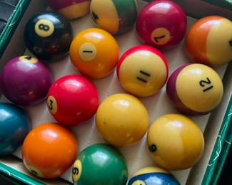 Vintage Pool Ball set in original box. Belgium.