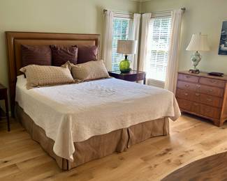 Everything is for sale except the green glass lamp and the drapes. Hotel King Mattress like new. 