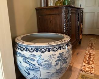 Large Fish Bowl with Cranes purchased at Crandale Galleries Dallas