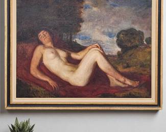 Hungarian István Boldizsar 1897-1984 Reclining Nude Woman On Canvas Signed Bottom Right