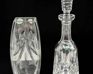 Vintage Waterford Crystal Vase And Decanter w/ Stopper
