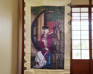 A Chinese Scroll Painting Of A Noble Woman