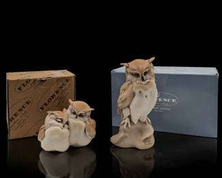 Giuseppe Armani Figurines: "Two Little Owls" 7875P And "Little Owl" 7877P In Original Boxes