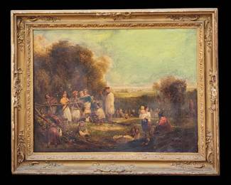 British-William Shayer I 1787-1879 O/C Landscape Painting Ca 1835 (NEEDS WORK)
