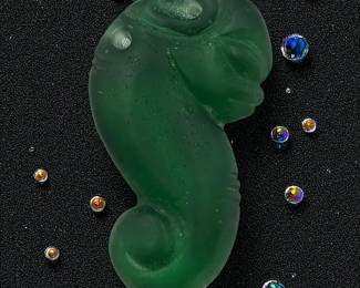 Chinese Hongshan Culture Carved Figural Pendant, Possibly Green Fluorite
