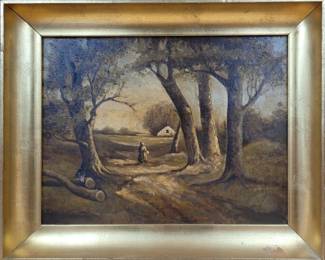 Vintage Oil On Canvas Landscape Painting