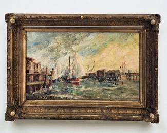American-Selden Conner Gile 1877-1947 oil On Board Painting Signed Lower Right