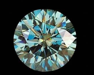A Fine Lab Grown Round Brilliant Diamond FANCY BLUE GREEN W/ AGL REPORT NO RESERVE