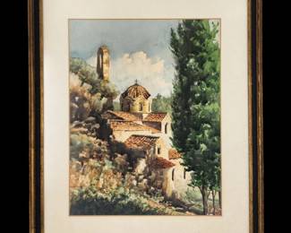 American-Selden Conner Gile 1877-1947 Watercolor Painting Signed S.C Gile Lower Right