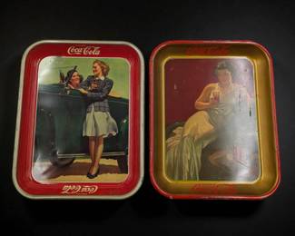 A Pair Of Vintage Coca-Cola Advertising Tin Trays
