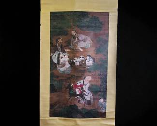A Chinese Scroll Painting With Calligraphy And Seal Marks Age Unknown Attributed To Wang Wenwei