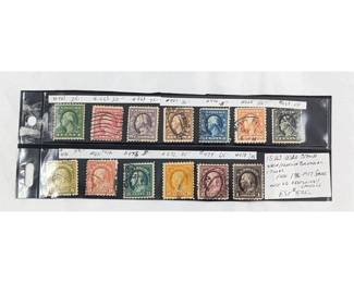 Lot Of 13 Used United States Washington / Franklin General Issue Stamps, Scott No. 462-478