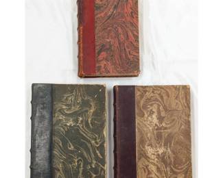 Antique Book: Lot Of 3 Leather Spine French Books, by L. Clement And Alfred Dumas