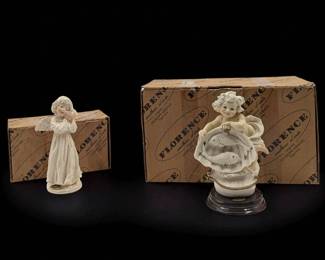 Giuseppe Armani Figurines: "Cherub With Dove" 721B And "Pisces" 528F With Original Boxes