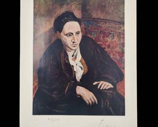 Pablo Picasso Pencil Signed & Numbered, Plate Sixteen Gertrude Stein Painted 1906 w/ COA