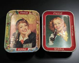 A Pair Of Vintage Coca-Cola Advertising Tin Trays