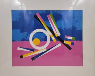 American Jon Henry 1916-90 Acrylic Painting Titled "Prism Series #39" Dated 1989