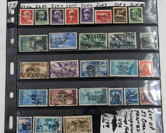 Lot Of 27 Overprinted United States Occupation Stamps, Circa 1944, Used