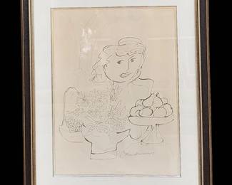 French American Ludwig Bemelmans 1898-1962 Pencil And Ink Drawing On RIVES Paper Signed