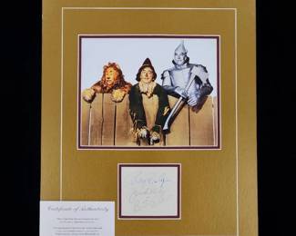 Wizard Of OZ Cast Signatures 1939 Movie Ray Bolger Jack Haley & Bert Lehr W/ Coa