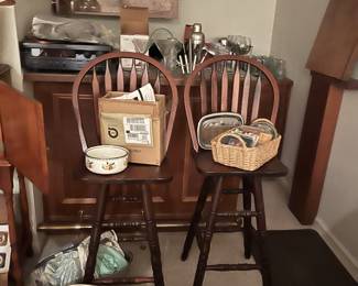 2 bar stools & bareware