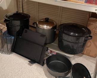 Xmas , large canning pots…cast iron pot …