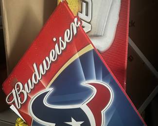 Advertising and Stadium advertising items including Houston teams. Astros, Rockets, Texans…..