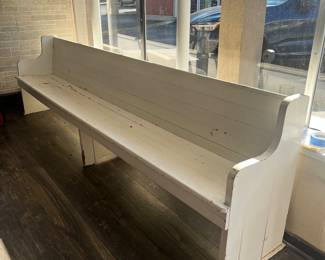 White Church Pew/ Dining Bench- $275 each ( 1 of 2)