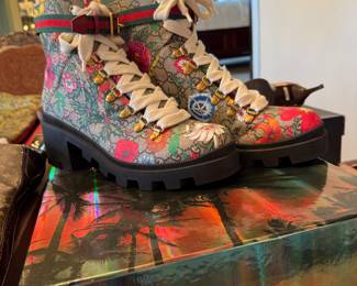 Authentic Gucci Flora Ankle Boots