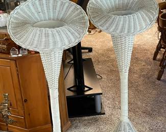 Matching Pair of Funeral Home Flower Stands. When Have You Ever Seen Another Pair For Sale?! You WILL Be The Only Family On Your Street With A Pair.