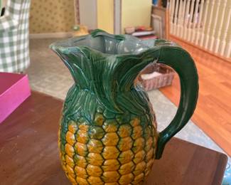 8" Majolica Pottery Pineapple Pitcher - $38.00