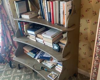Open Back Curved Wood Green Bookcase - $74.00
